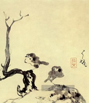八大山人 朱耷 Bada Shanren Zhu Da Werke - Zwei Vögel 1705 alte China Tinte